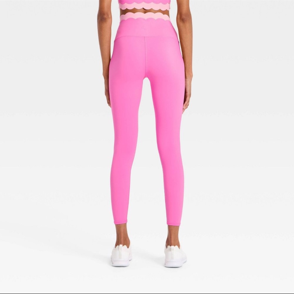 JoyLab Women's High-Rise Scallop Leggings - Pink - XXS, L & XXL - Picture 3 of 17